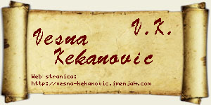 Vesna Kekanović vizit kartica